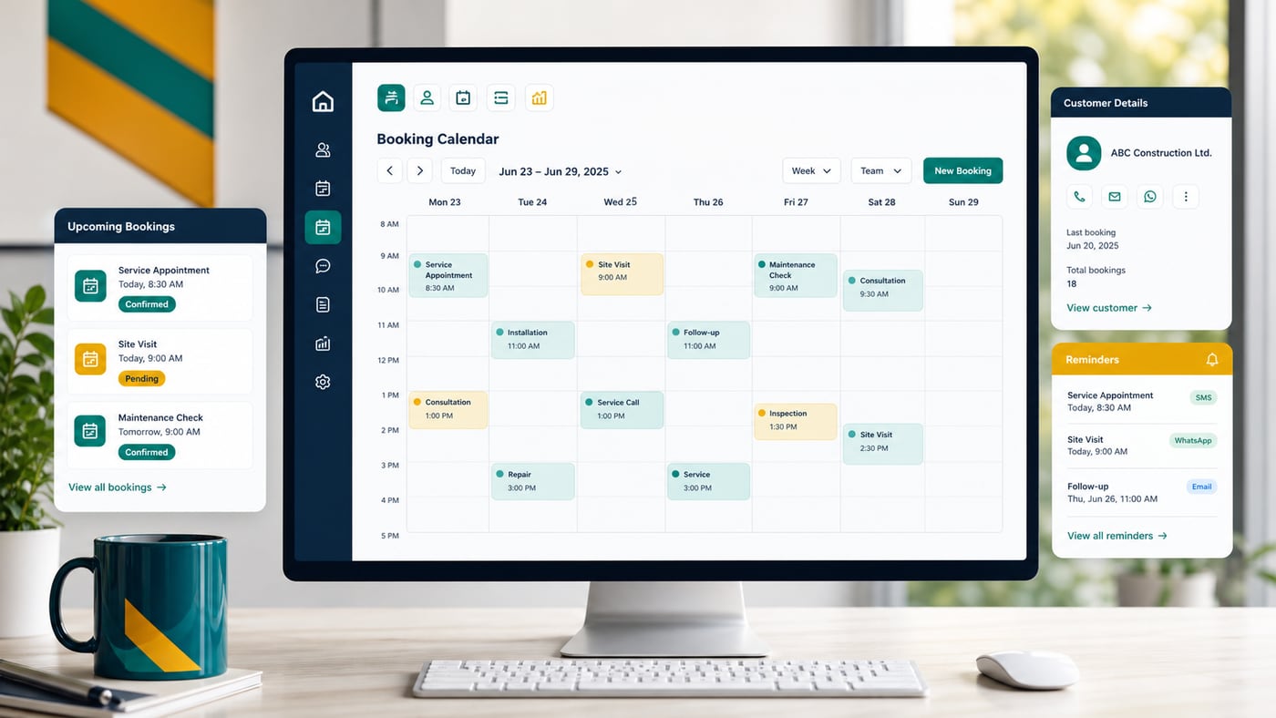 Online booking calendar and appointment reminders for a Trinidad service business